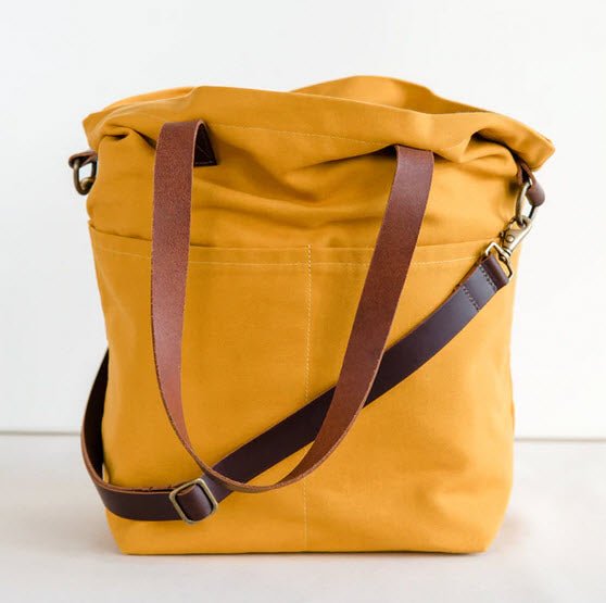 SAC A TRICOT EN TISSU TWIG&HORN Mustard - Twig & Horn