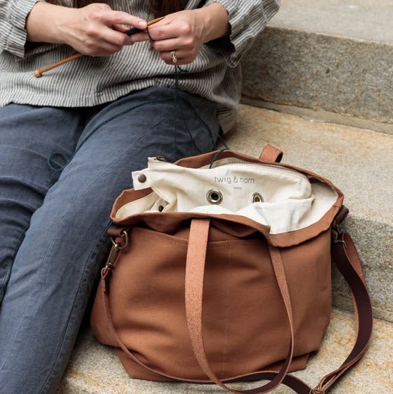 SAC A TRICOT EN TISSU TWIG&HORN Rust - Twig & Horn